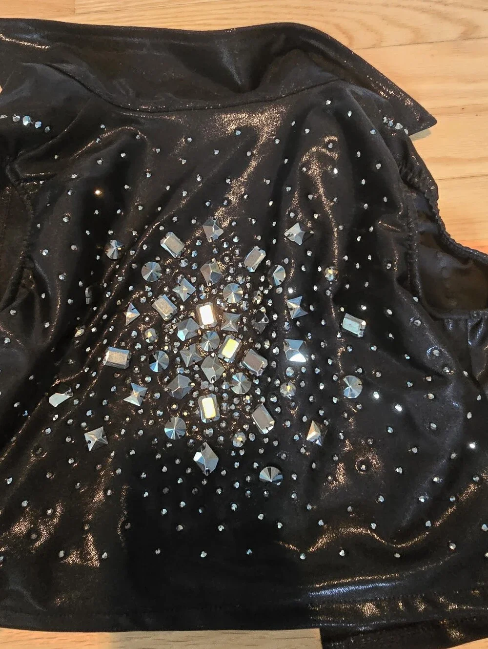Glamour Costumes Black Studded Costume Vest with Rhinestone Accents Sz MA